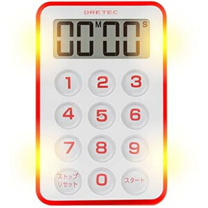 フラッシュタイマー 最大セット99分99秒 カウントアップ 光 アラーム レッド T-184RD