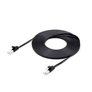 LAN�P�[�u�� CAT6A 7m �c�����܂�Ȃ� �ܐ܂�h�~�R�l�N�^ �X�[�p�[�t���b�g �u���b�N ECLD-GFATBK70