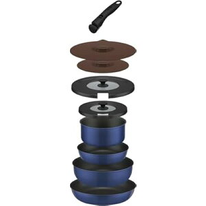 デュラブルシリーズ 取っ手のとれるフライパン9点セットCA ガス火専用 インディゴブルー KSC-9C IBL