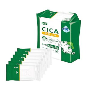 CICA ウエットティシュ 手口ふき 60枚?6個(360枚) 整肌成分 ツボクサエキス 配合 純水99% 低刺激 日本製