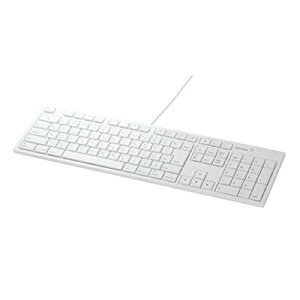 BUFFALO �t���L�[�{�[�h USB�ڑ� �p���^�O���t Mac���f�� �z���C�g BSKBM01WH