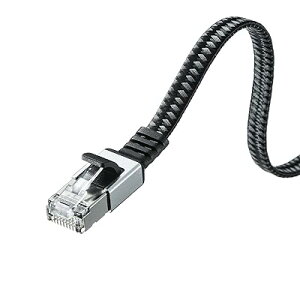 LAN�P�[�u�� CAT6A ���b�V���t���b�g ���^���R�l�N�^ 10Gbps/500MHz �M�K�r�b�g �C�[�T�l�b�g�P�[�u�� �c���܂�h�~ RJ45�R�l�N�^ (10m) �u���[ KB-FL6AME-10BL