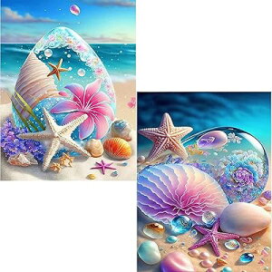 2個 ダイヤモンドアート キット 5D ダイアモンドビーズ絵画キット ダイヤモンドペインテダイヤモンド塗装 手芸キット 全面貼り付けタイプ 初心者 大人 子供 30x40cm…