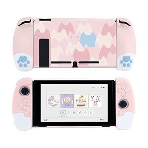 Switchカバー nintendo switch対応 スイッチカバー 保護カバー 分体式カバー 汚れ防止 対応耐衝撃 取り外し簡単 猫肉球カバー (Pink)