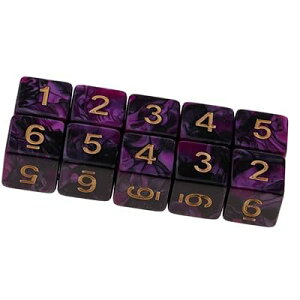 10 ʑ̃_CX D6TCR 6ʃ_CX16mm Dungeons and Dragons DND TRPG MTGTCRȂǃe[uQ[p (bhubN)