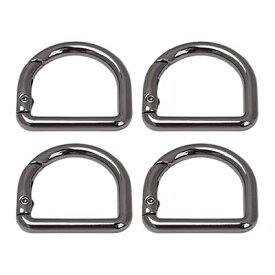 D型 キーホルダー D型カラビナ 4個セット 四角 開閉式Dカン 留め金具 おしゃれ 持ち手 バッグ部品 DIY パーツ 手作り もち手 バッグ 手芸 修理用 交換用 装飾 パーツ 補修 金具 ハンドメイド (ブラック)