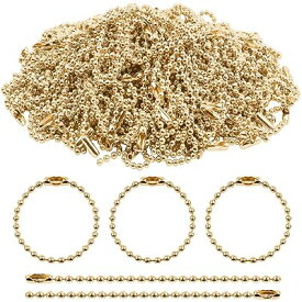 ボールチェーン コネクター付き キーホルダー キーチェーン チェーンキーホルダー 全長約12cm ボール径約2mm ハンドメイド DIY アクセサリーパーツ (シルバー 100PCS)