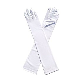 手袋 ロンググローブ 1セット 光沢 サテングローブ 小物 服飾部品 コスチューム レディース ドレス 披露宴 ショー ウエディング ダンスパーティー コスプレ 結婚式 パーティー ダンス 約55cm ブラック…