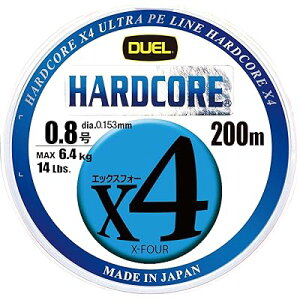 PE���C�� �ނ莅 HARDCORE X4 �y ���C�� �ނ胉�C�� �ދ� �����x �����x �z 0.8�� 200m 5�F/�C�G���[