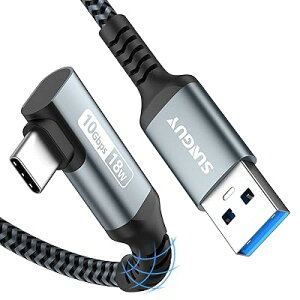 USB Type C �P�[�u�� 0.3M L�� USB3.1 Gen2 10Gbps�f�[�^�]�� USB-A to USB-C Android Auto�Ή� �^�C�vc �P�[�u��