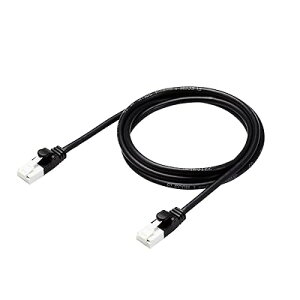 LAN�P�[�u�� CAT6A 1m �c�����܂�Ȃ� �ܐ܂�h�~�R�l�N�^ ���炩 �u���b�N ECLD-GPAYTBK10