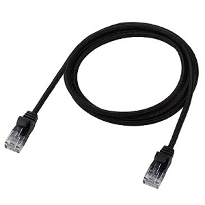 LAN�P�[�u�� CAT6A 1m �ܐ܂�h�~ ���b�V���P�[�u�� �u���b�N ECLD-GPAM/BK10