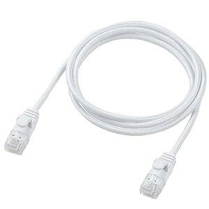 LAN�P�[�u�� CAT6A 1m �ܐ܂�h�~ ���b�V���P�[�u�� �z���C�g ECLD-GPAM/WH10