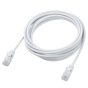 LAN�P�[�u�� CAT6A 3m �ܐ܂�h�~ ���b�V���P�[�u�� �z���C�g ECLD-GPAM/WH30