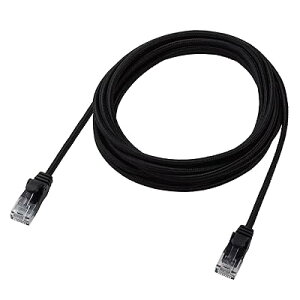 LAN�P�[�u�� CAT6A 3m �ܐ܂�h�~ ���b�V���P�[�u�� �u���b�N ECLD-GPAM/BK30