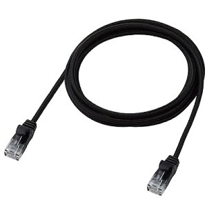 LAN�P�[�u�� CAT6A 2m �ܐ܂�h�~ ���b�V���P�[�u�� �u���b�N ECLD-GPAM/BK20