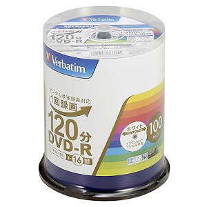 �o�[�x�C�^�� 1��^��p DVD-R CPRM 120�� 100�� �z���C�g�v�����^�u�� �Ж�1�w 1-16�{�� VHR12JP100V4