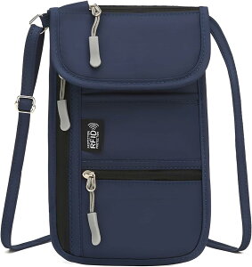 「入荷中」パスポートケース セキュリティポーチ スキミング防止 RFIDブロック パスポートホルダー 4Way ファスナー付き 首下げ 調整可能 貴重品 軽量 頑丈 防犯 盗難 防水 幅広い用途 海外旅