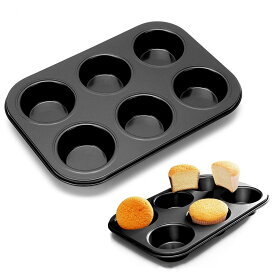 【当日出荷】マフィン型 ケーキ金型 ベーキングカップ 6個取り お菓子作りの型 粘りにくい ケーキ型 マドレーヌ・フィナンシェ天板型 お菓子 製菓用品 オーブンok ミニ 家庭用 メール便送料無料