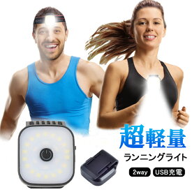 【当日出荷】ランニング ライト USB充電式 小型 懐中電灯 超軽量 防水 2way ウォーキング サイクリング クリップライト 4段階調光 夜釣り 散歩 夜間 夜道 キャンプ ハイキング アウトドア 登山 ジョギング スポーツ メール便送料無料