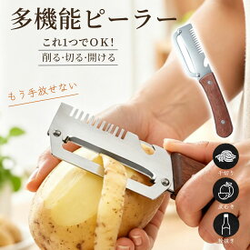 【当日出荷】多機能 千切りピーラー ピーラー 3in1 野菜 栓抜き 万能ピーラー 皮剥きピーラー ステンレス スチール刃 超鋭利 お手入れ簡単 皮むき器 大根 じゃがいも ネギピーラー 切れ味が続く 家庭用 キッチン用品 ギフト メール便送料無料