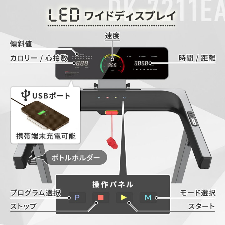 楽天市場】【レビュープレゼント中】ルームランナー 電動 静音 家庭用 