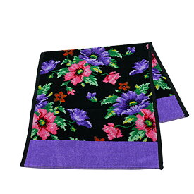 フェイラー ハンドタオル 37cm×80cm ポピーズ ブラック - パープル FEILER Chenille Guest Towel Poppies Black Purple シュニール織 シェニール織 ギフト・のし可