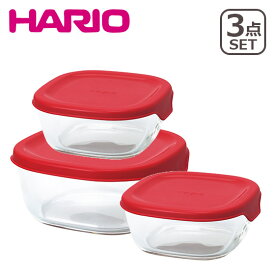 HARIO（ハリオ）耐熱ガラス製保存容器3個セット
