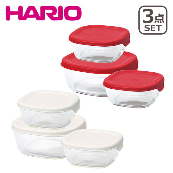 楽天市場】HARIO（ハリオ）耐熱ガラス製保存容器3個セット : daily-3
