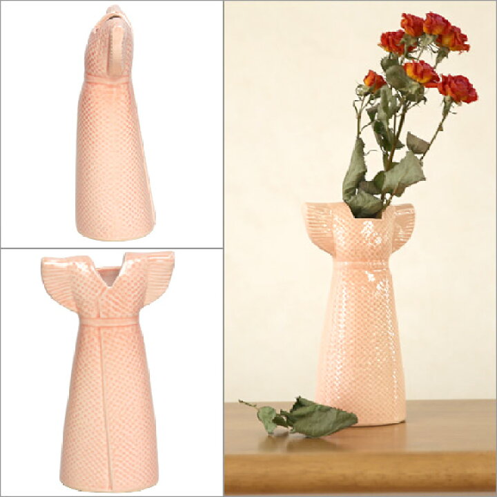 楽天市場 ポイント5倍 6 25 リサラーソン 花瓶 ドレス リサ ラーソン ピンク ワードローブ Lisalarson Lisa Larson Clothes Wardrobe Dress 花器 フラワーベース 陶器置物 北欧 オブジェ Daily 3