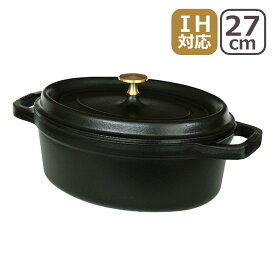 【ポイント5倍 4/25】ストウブ 鍋 ピコ ココット オーバル 27cm STAUB ブラック ホーロー IH対応 調理器具 COCOTTE OVAL ギフト・のし可