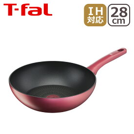 ティファール IH対応 直火（ガス火）対応 IHルージュ・アンリミテッド ウォックパン 28cm G26219 T-fal