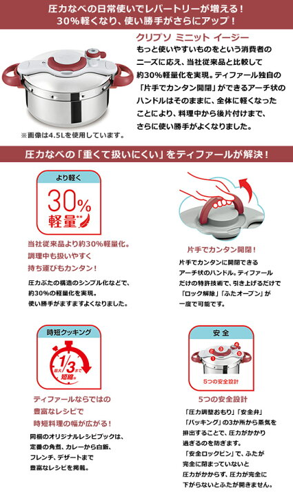 楽天市場】ティファール 圧力鍋 クリプソ ミニット イージー 6L ルビー 