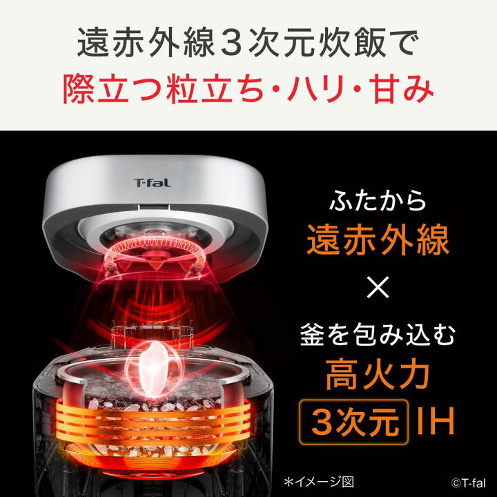 楽天市場】ティファール ザ・ライス 遠赤外線3DIH炊飯器 5.5合炊き 