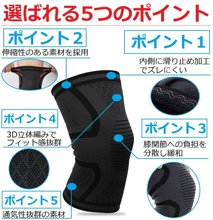 楽天市場】膝サポーター 2枚組セット 3D立体編み スポーツ 男女兼用 