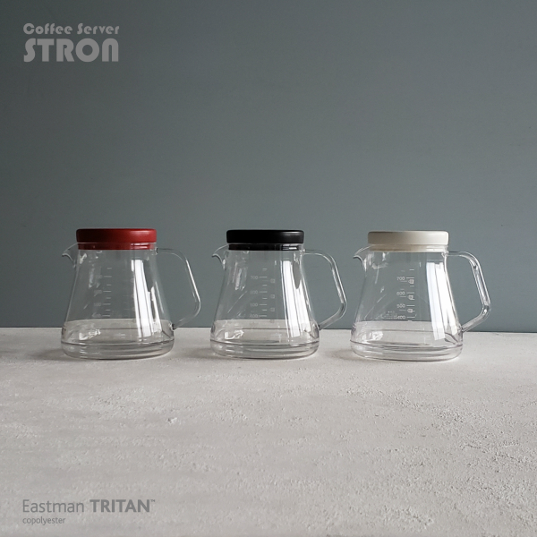 割れにくい材質のCoffeeServer。  コーヒーサーバー STRON ストロン 850m 2杯～5杯用（Eastman Tritan・コポリエステル・レッド・ブラック・ホワイト・割れにくい・軽い・シンプル・おしゃれ）曙産業 AKEBONO カクセー