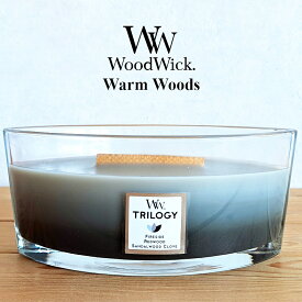 【アロマキャンドル】Wood Wick アロマキャンドル ウッドウィック ハースウィック L ウォームウッズ W940054011 フレグランスキャンドル 箱付き（暖炉・焚き火・音・アロマ・おしゃれ・癒し・プレゼント・贈り物・母の日ギフト）カメヤマキャンドルハウス
