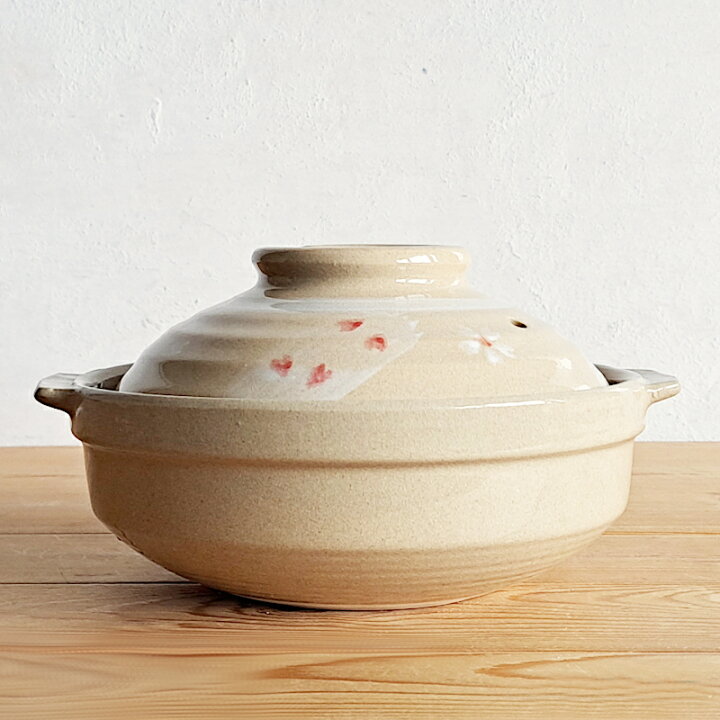 楽天市場】【土鍋・浅型】土鍋 一人用 花さくら 19cm 浅型土鍋（桜  