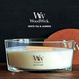【アロマキャンドル】Wood Wick アロマキャンドル ウッドウィック ハースウィックL ホワイトティー ジャスミン W940053048 フレグランスキャンドル（暖炉・焚き火・音・アロマ・おしゃれ・癒し・プレゼント・贈り物・お祝い・母の日ギフト）カメヤマキャンドルハウス
