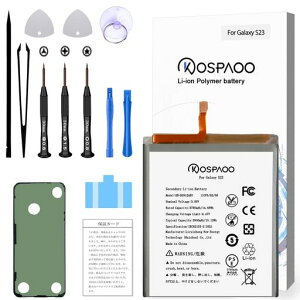 KOSPAOOforSamsungGalaxyS23obe[e3785mAh3.88VΉEB-BS912ABYdrPSEFؓKpSC-51D/SCG19/SM-S911B@݊CpSecondaryLi-ion