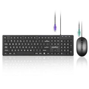Perixx PERIDUO-117P PS2�ڑ� �L�[�{�[�h�}�E�X�Z�b�g �p��z��L�[�{�[�h �u���b�N 1.8M�P�[�u��
