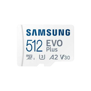 SamsungEVOPlus512GBMicroSD�������[�J�[�h(2024)+SD�A�_�v�^�[�B