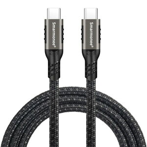 USB C to C �P�[�u�� 1.5m 20Gbps USB3.2 Gen2x2 100W PD�}���[�d 4K@60Hz �f���o�� E-Marker���� ���ϋv�i�C�����҂� �O�t��SSD ���j�^�[�Ή� Smarmonee PQ066