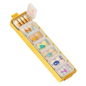 BLOOPICピルケース薬ケース1週間分1日3回朝昼晩薬収納ボックス小分け密閉式携帯用コンパクトサプリメントケース飲み忘れ防止高齢者向け旅行出張デイリーピルオーガナイザーおしゃれ薬…