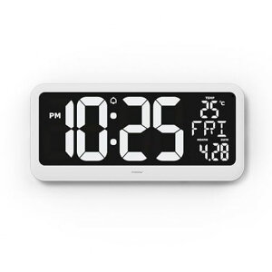 mooasビッグミラーLEDタイマー時計、オールインワンデジタル時計タイマー、日付、アラーム、大型LEDディスプレイ、温度、自動調光、12/24時間モード、カウントアップ/カウントダウン、ポ…