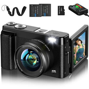 Lecnippy �f�W�J�� 4K �f�W�^���J���� 32GB�}�C�N��SD�J�[�h�t�� �I�[�g�t�H�[�J�X�@�\ 180�x��]�\�f�B�X�v���C