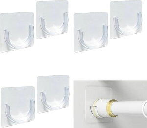 突っ張り棒支え突っ張り棒補強つっぱり棒落下防止強力粘着穴開け不要壁付けテープ付き落ちない固定3.5cmまでの伸縮ロッドエンドに適合6個入