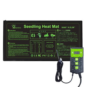 Hyindoorヒートマット植物デジタル表示サーモスタット付き温度調節園芸発芽マット育苗マット育苗器(27*54)