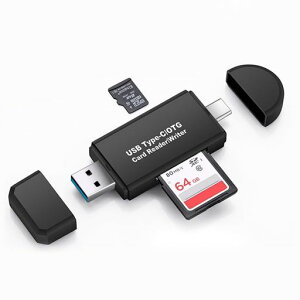 SD�J�[�h���[�_�[USB2.0�����]��TYPE-C�AUSB-A�A(Windows�AMac�ALinux�A����ѓ����Android�V�X�e���p):SD�ASDHC�ASDXC�A�}�C�N��SD�AT-Flash�Ή�[�u���b�N]