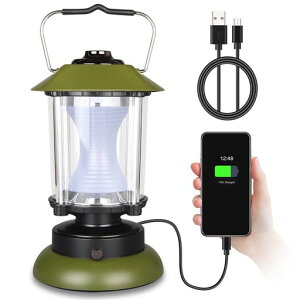 UniqueFireLEDランタン充電式【Type-C充電】キャンプライト超高輝度最大1500ルーメン大容量バッテリーUSBポート両色変更無段階調光キャンプランタン吊り下げレイルロードランタンアウトドア…